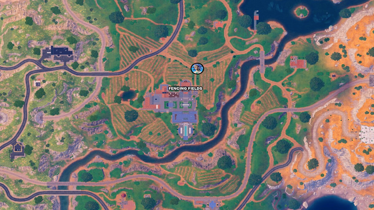 Carte Fortnite Chapitre 5 Saison 2 Emplacement de Fencing Fields Medusa