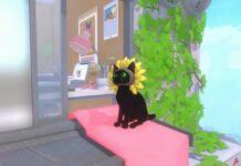 Kitty wearing the Sunflower Hat in Little Kitty Big City