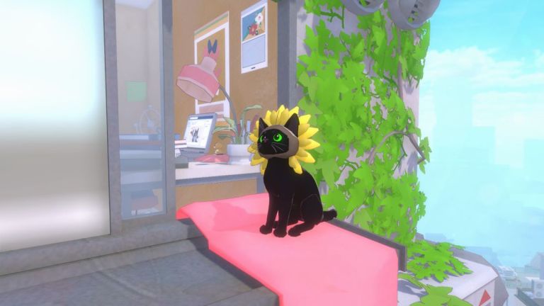 Kitty wearing the Sunflower Hat in Little Kitty Big City