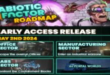 Official 2024 roadmap image of abiotic factor for early release content and upcoming updates