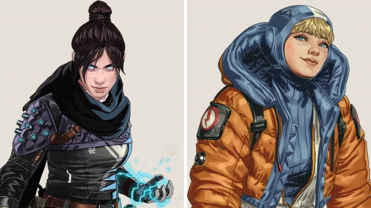 Un côte à côte de Wraith et Wattson d'Apex Legends