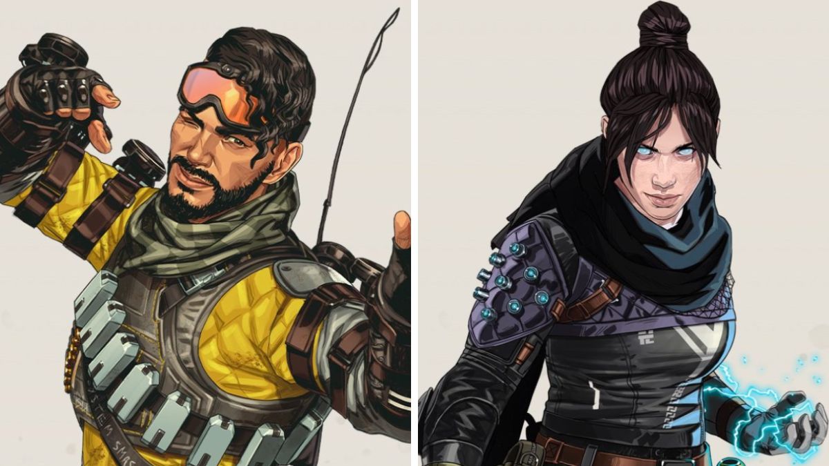 Un côte à côte de Mirage et Wraith d'Apex Legends 