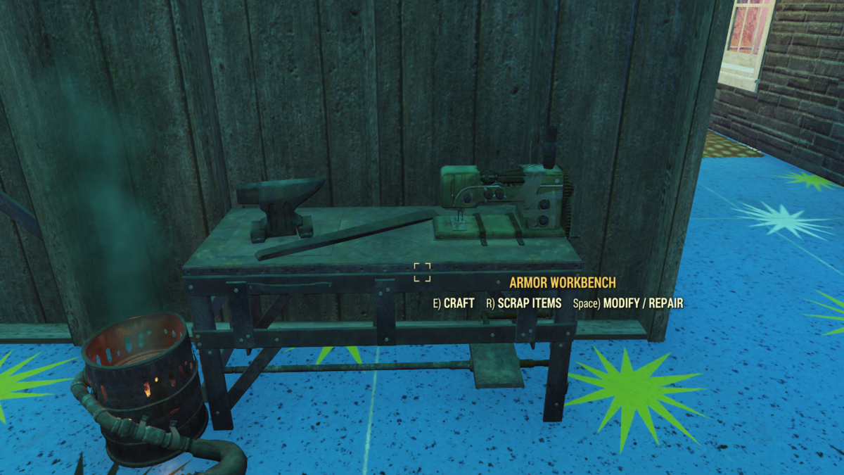 Établi d'armure au camp dans Fallout 76