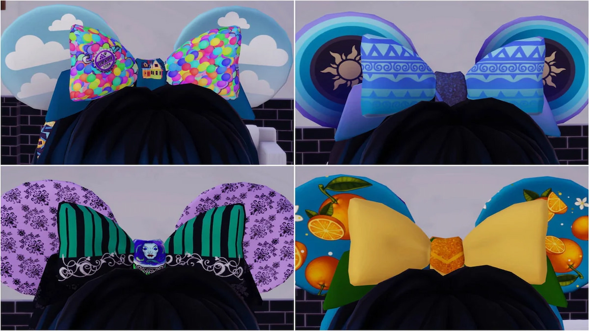 Collage de quatre nœuds avec une touche de magie sur les thèmes Disney dans Disney Dreamlight Valley