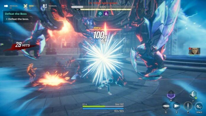 Jinwoo deals ultimate damage to a boss in Solo Leveling: Arise