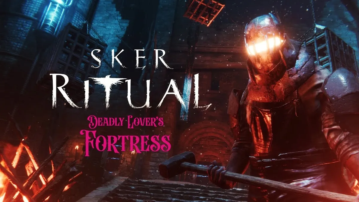 Affiche promotionnelle pour la carte Deadly Lover's Fortress dans Sker Ritual.