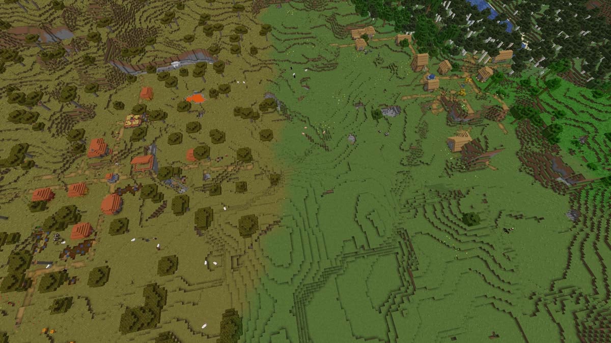 Des villages Minecraft apparaissent dans les plaines et la savane