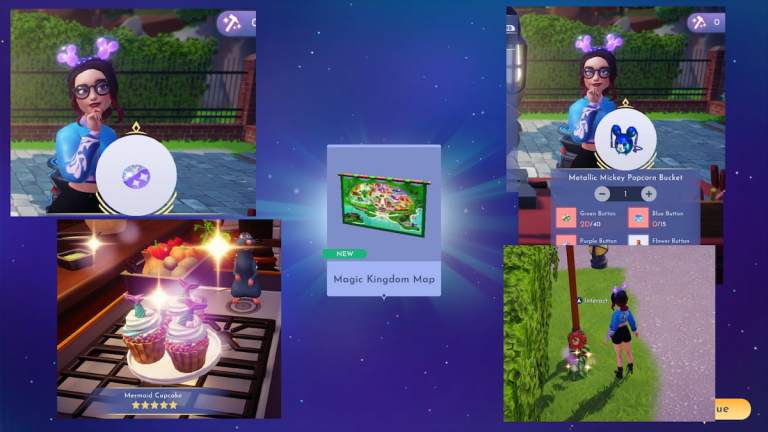 Collage of all village tasks for Dreamlight Parks Fest and reward in Disney Dreamlight Valley