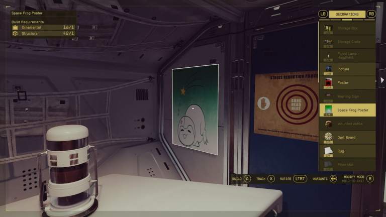 Decorating in Ship Interior in Starfield