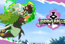 Official cover for Brawlhalla with character leaping