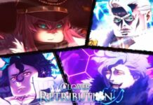 Official over for Clover Retribution, collage of characters with bright colors and auras