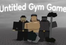 Official cover for Untitled Gym Game with three figures holding weights