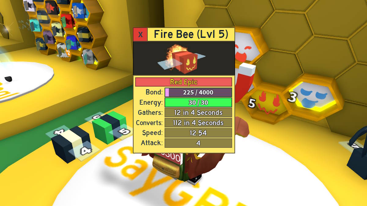 Une abeille épique dans Roblox Bee Swarm Simulator