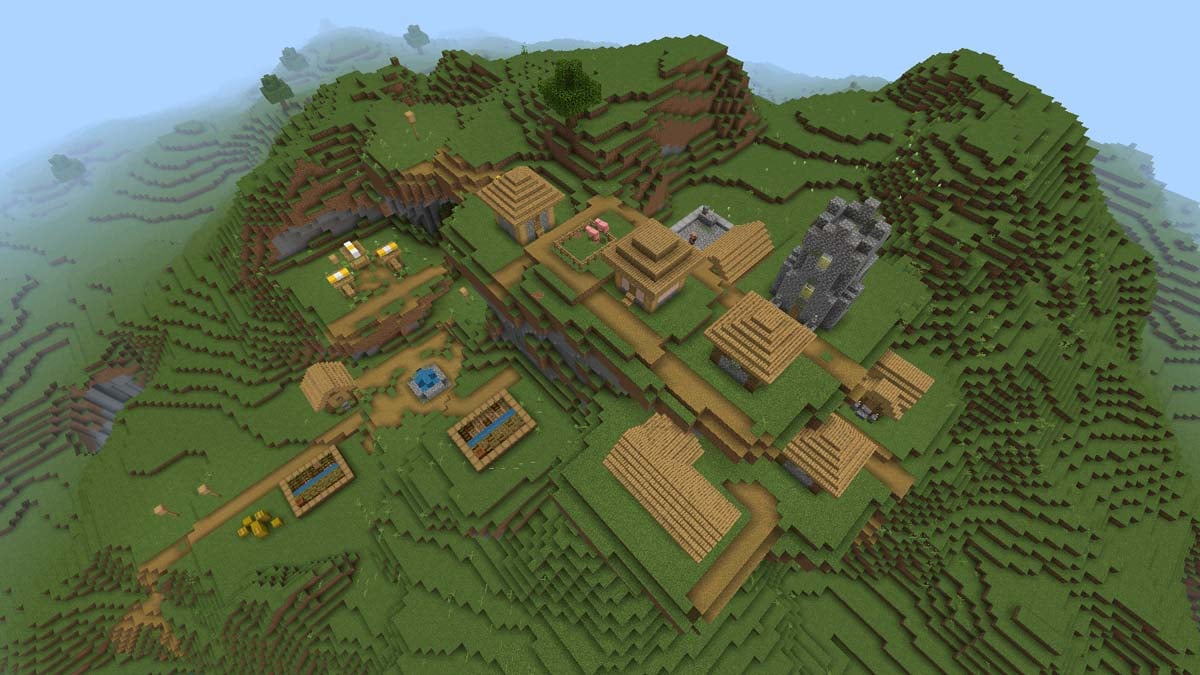 Forgeron et village perché dans Minecraft