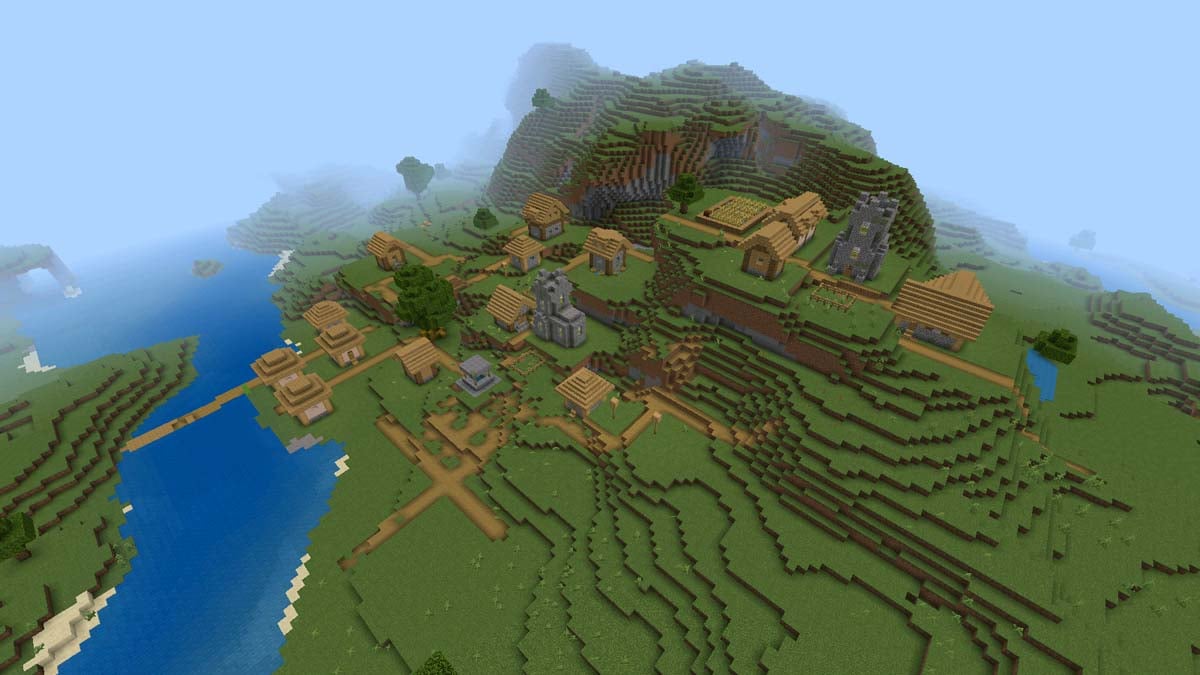 Village près du point d'apparition dans Minecraft