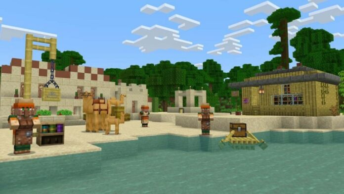 Desert village with camels in Minecraft