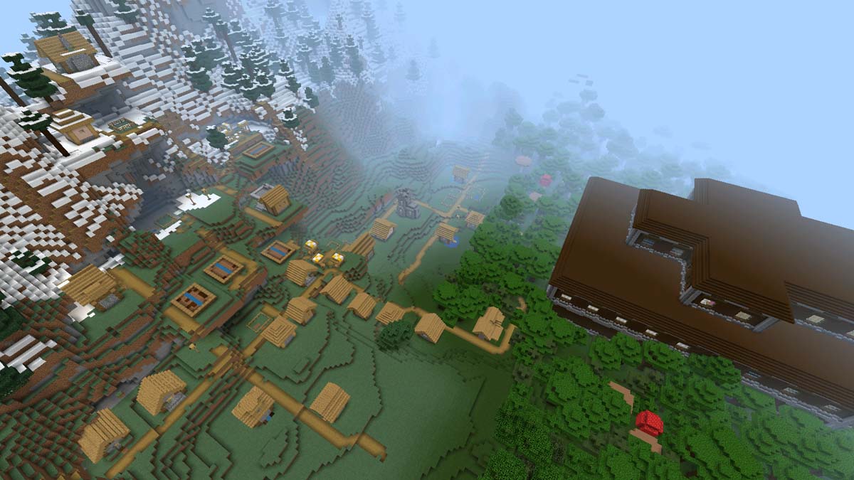 Manoir de village et de forêt dans Minecraft PE