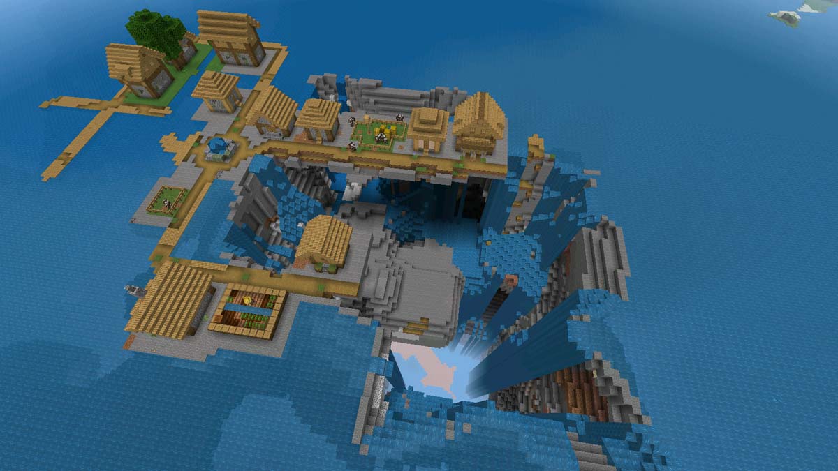 Village dans le gouffre dans Minecraft PE