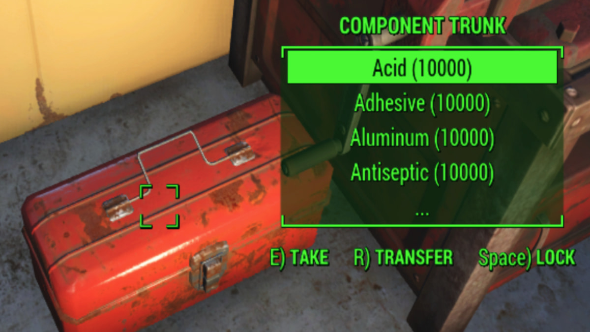 Conteneur avec des éléments de triche sans fin du mod dans Fallout 4