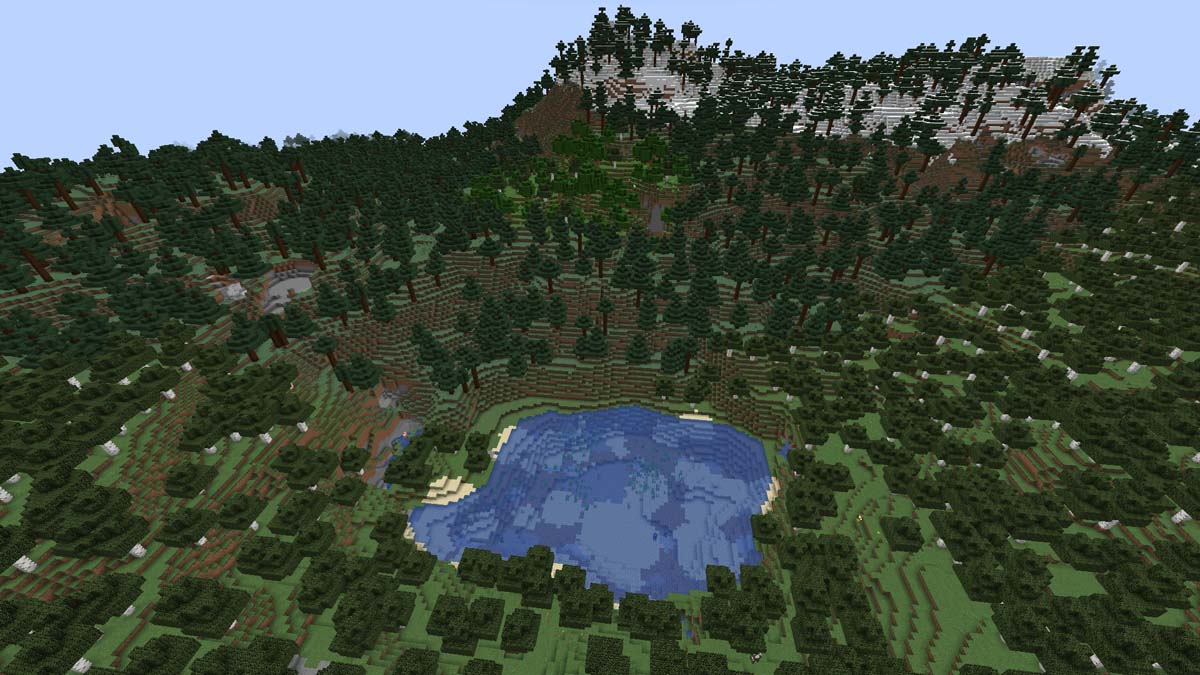 Petit lac dans la forêt dans Minecraft