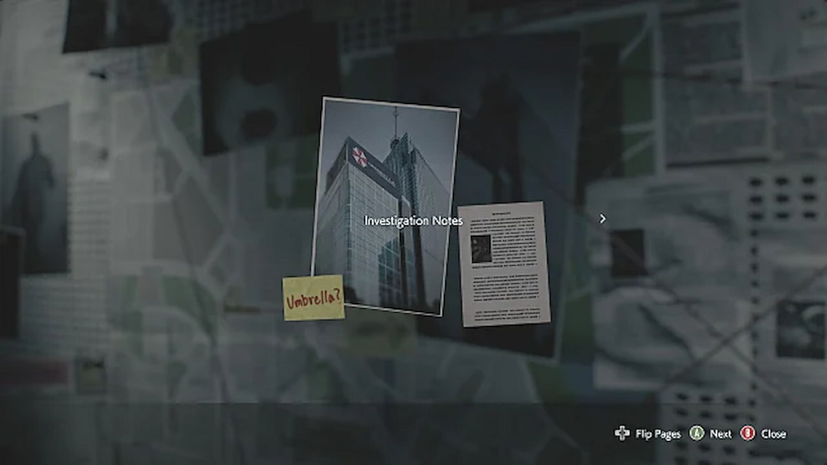 Resident Evil 3 dépose des notes d'enquête sur le tableau d'affichage de Jill dans son appartement