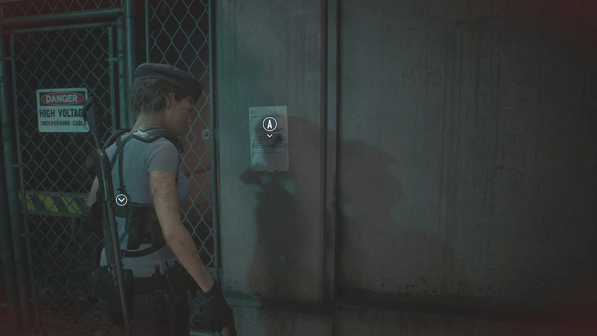 Resident Evil 3 fichier mémo interne de la sous-station à la sous-station