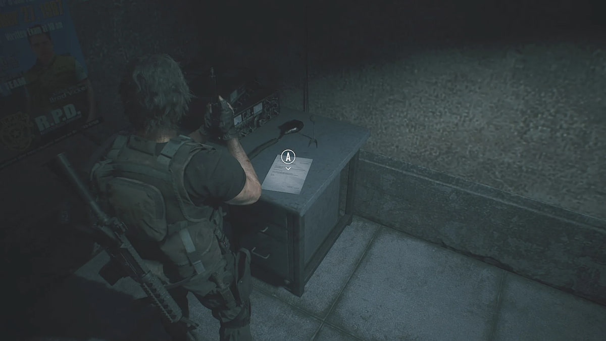 Resident Evil 3 boîte d'envoi de courrier électronique au poste de police