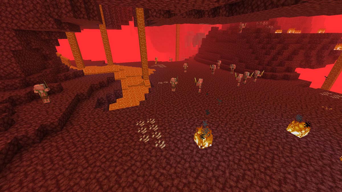 Des foules hostiles aux Piglins dans Minecraft