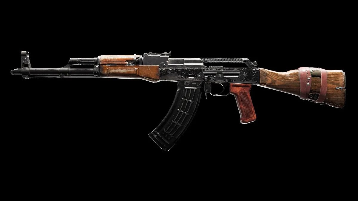 Une vue rapprochée et détaillée du fusil d'assaut classique AK-47 dans XDefiant.
