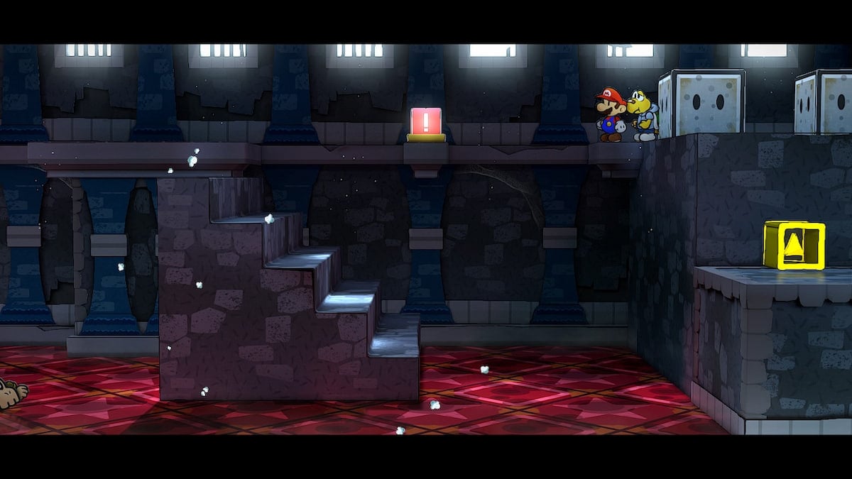 Escaliers qui se déplacent dans le château de Hooktail dans Paper Mario : la porte millénaire.