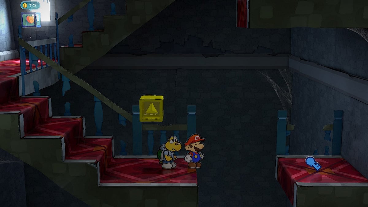 La clé bleue du château Hooktail dans Paper Mario : la porte millénaire.