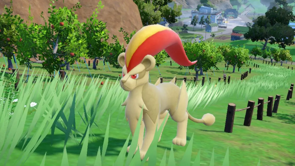 Pyroar brillant à Apple Hills dans Pokemon Scarlet & Violet: Teal Mask DLC