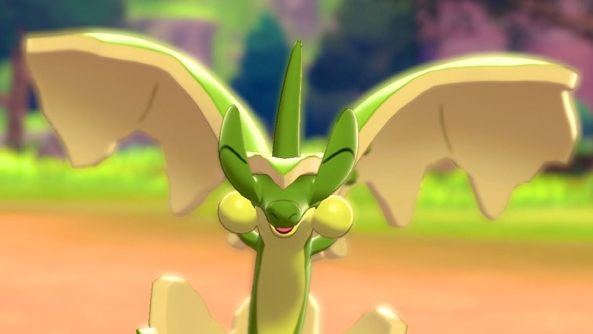 Gros plan de Flapple brillant dans Pokemon Sword & Shield