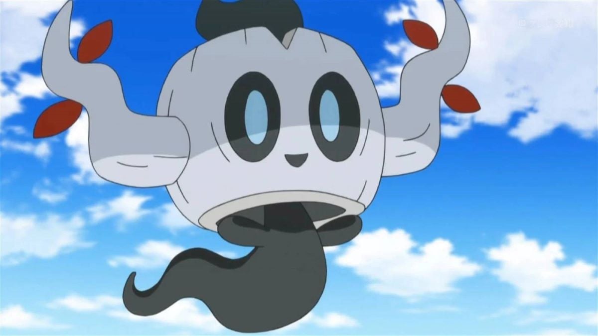 Gros plan de Phantump brillant dans la série animée Pokémon XY