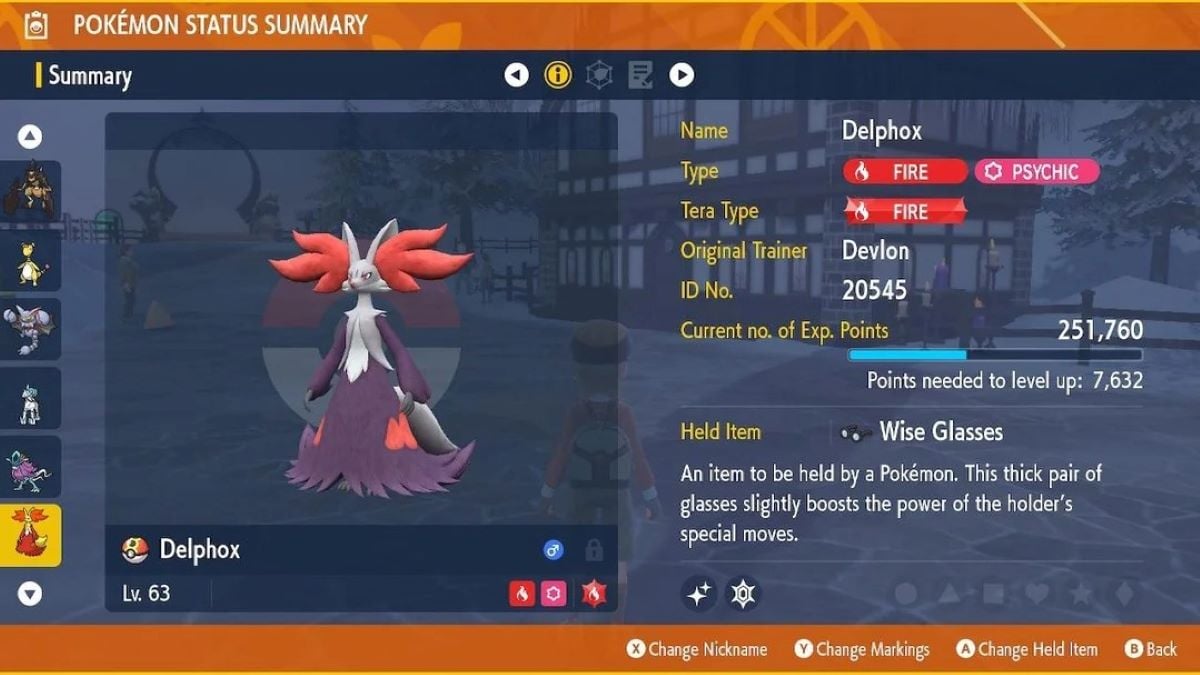 Résumé de Shiny Delphox dans Pokemon Scarlet