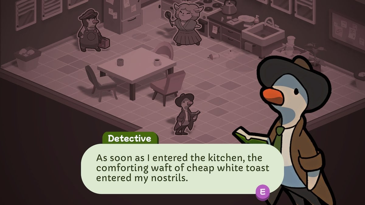 La cuisine dans Duck Detective.