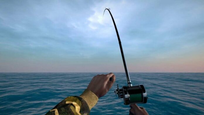 Using a fishing rod in Ultimate Fishing Simulator