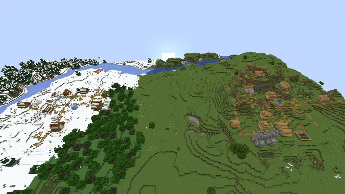 Plaines de neige et village dans Minecraft