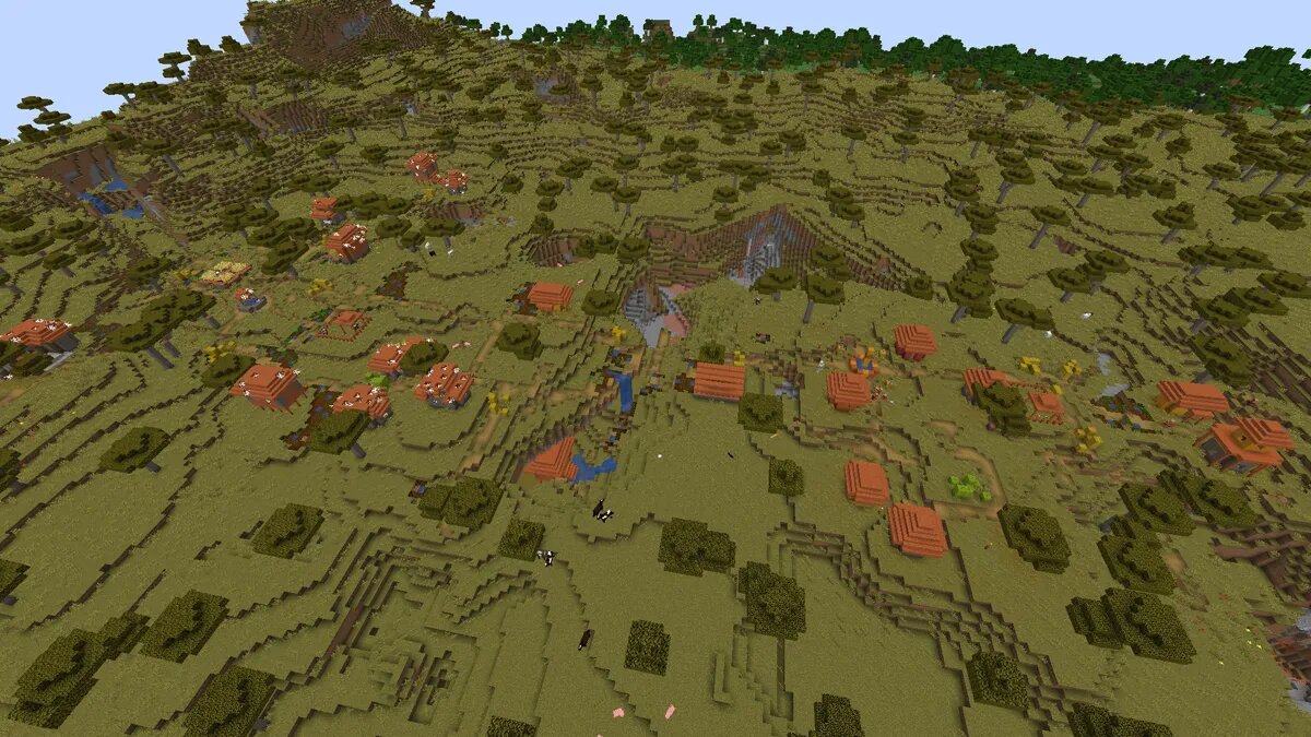 Zombies et village dans Minecraft