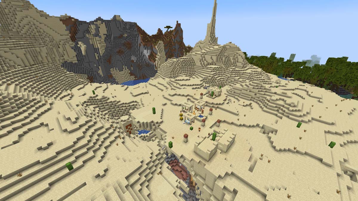 Village avec un temple du désert dans Minecraft