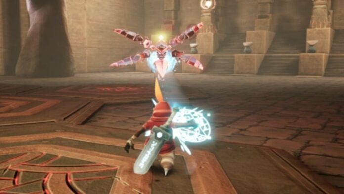 astor shooting a boss in astor blade of the monolith