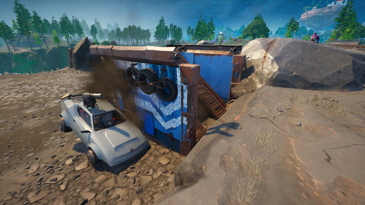 Lancer un Porta-A-Bunker devant la voiture dans Fortnite Chapitre 5 Saison 3