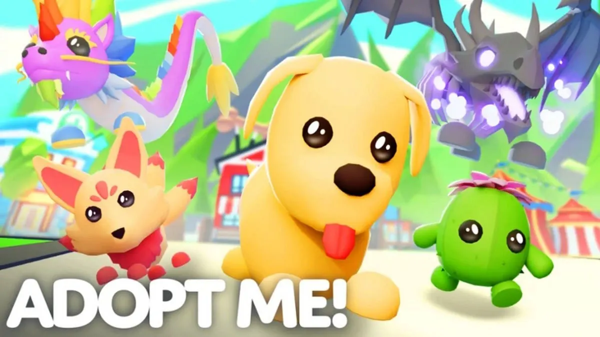 Un groupe d'animaux de compagnie dans Roblox Adopt Me 