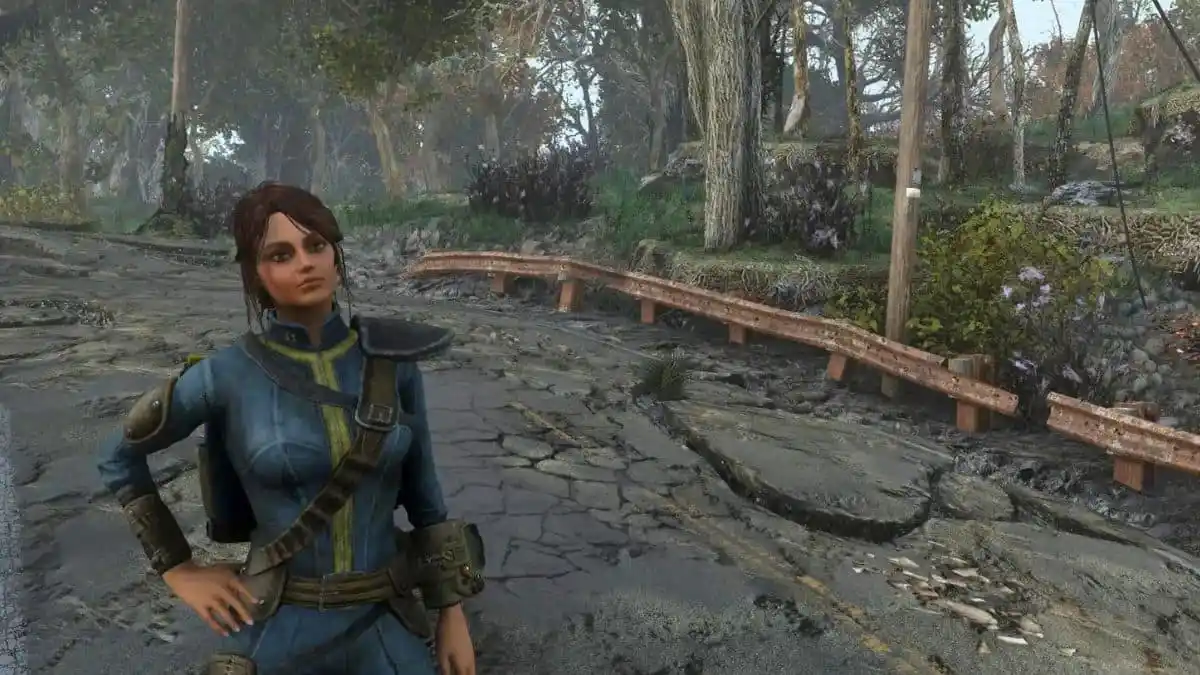 Lucy de l'émission télévisée Fallout créée avec le mod Looksmenu Face Preset Fallout 4.