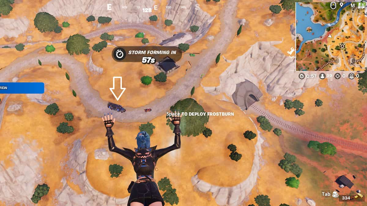 Emplacement du bus de guerre à Fortnite