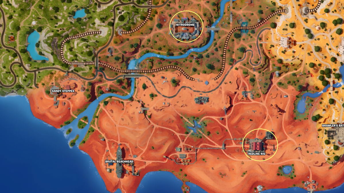 Carte Fortnite Chapitre 5 Saison 3 avec emplacements des médaillons de boss