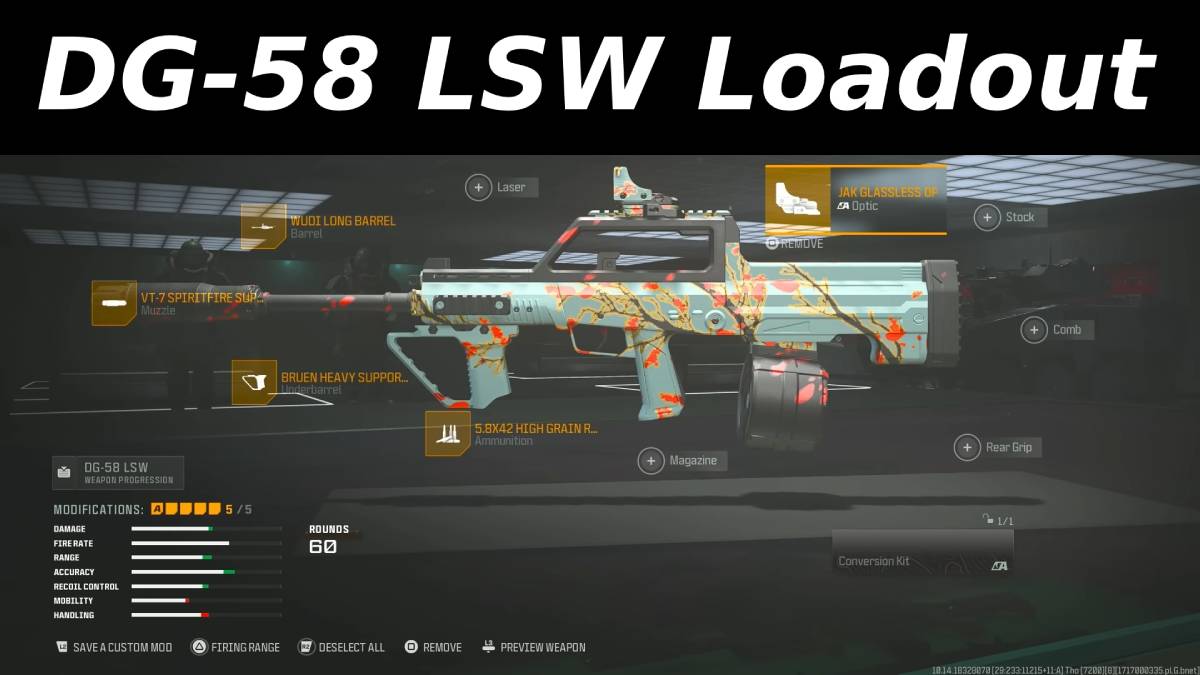Meilleur équipement DG-58 LSW que vous pouvez utiliser dans MW3 Saison 4