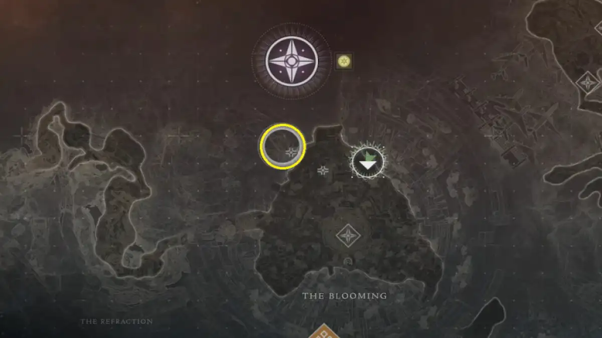 Un emplacement sur la carte de la poitrine dans Destiny 2
