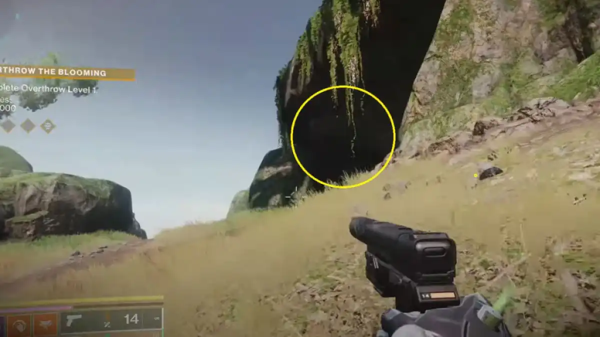 Une grotte s'ouvrant dans Destiny 2