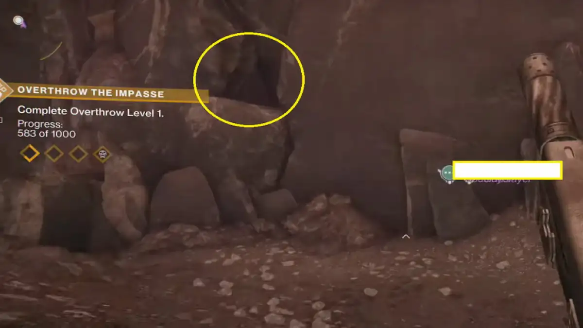 Une grotte s'ouvrant dans Destiny 2